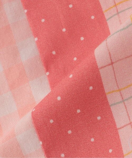 KP / ケーピー ミニ丈・ひざ丈ワンピース | ギンガム×総柄 ワンピース | 詳細6