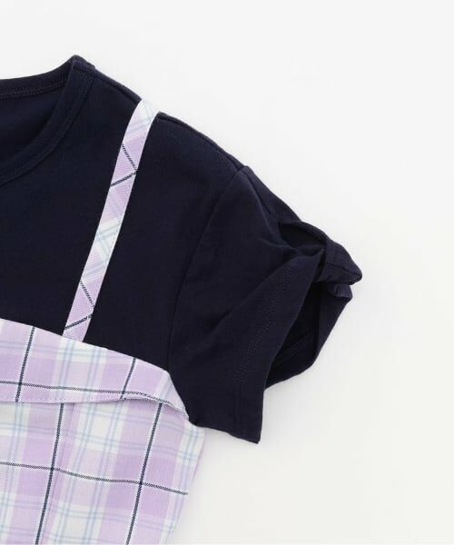 KP / ケーピー ミニ丈・ひざ丈ワンピース | 先染チェック レイヤード風ワンピース | 詳細4