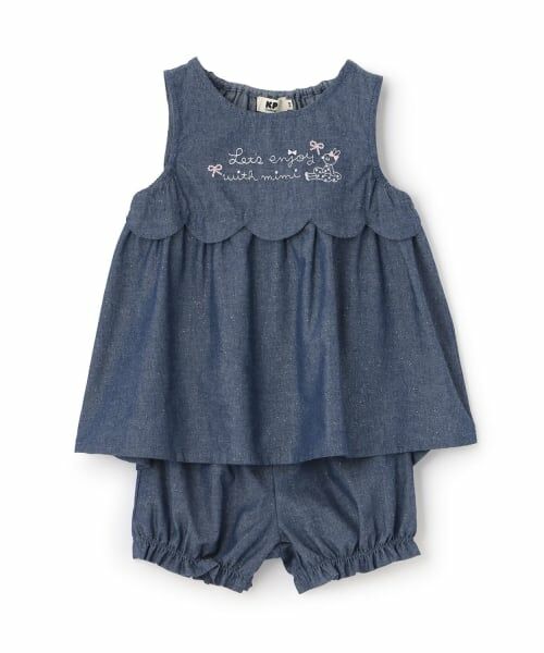 KP / ケーピー その他トップス | ラメデニム チュニック･ショートパンツセット（紺）