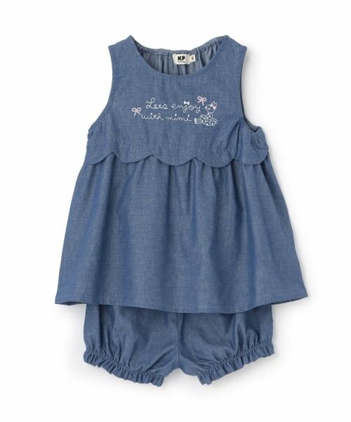 KP / ケーピー その他トップス | ラメデニム チュニック･ショートパンツセット（ブルー）