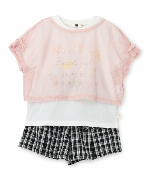 KP / ケーピー その他トップス | Tシャツ・ショートパンツ・メッシュＴ セット（オフ ホワイト）