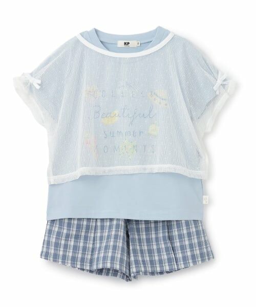 KP / ケーピー その他トップス | Tシャツ・ショートパンツ・メッシュＴ セット（ライト ブルー）
