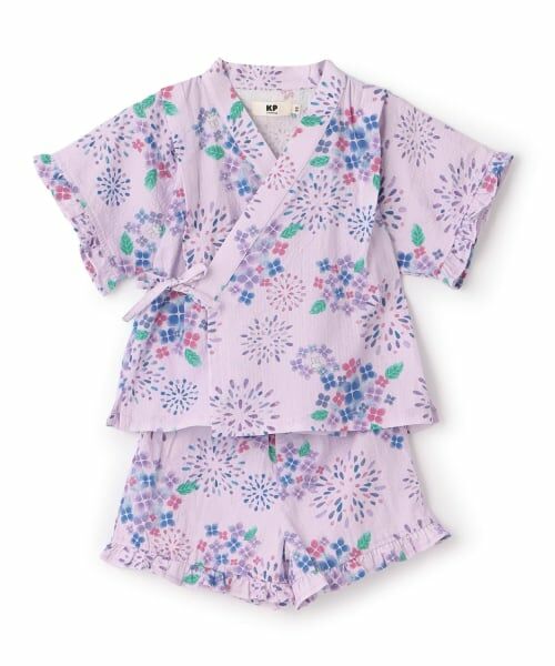 KP / ケーピー 着物・浴衣・小物類 | 花火あじさい柄 甚平（ラベンダー）
