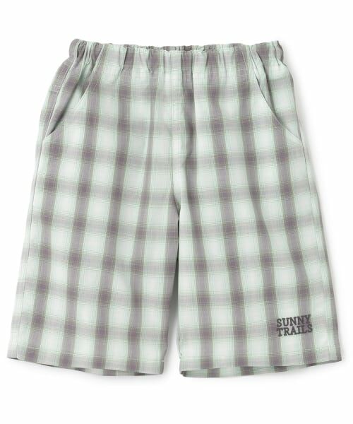 KP / ケーピー ショート・ハーフ・半端丈パンツ | オンブレチェック ハーフパンツ（カーキ）