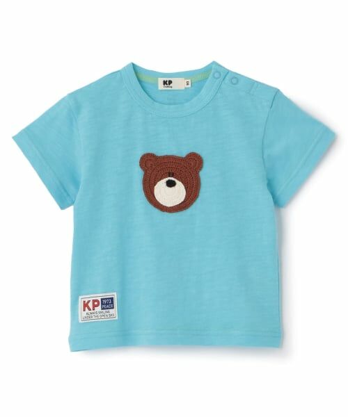 KP / ケーピー Tシャツ | くま編みモチーフ 半袖Tシャツ（ターコ）