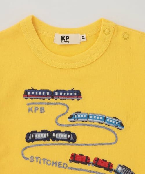 KP / ケーピー Tシャツ | 電車モチーフ パッチワーク袖 Tシャツ | 詳細11