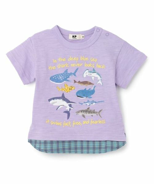 KP / ケーピー Tシャツ | シャークモチーフ Tシャツ（パープル）