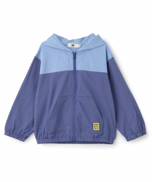 KP / ケーピー ブルゾン | バイカラー フードつきジャケット【水陸両用】(紺)