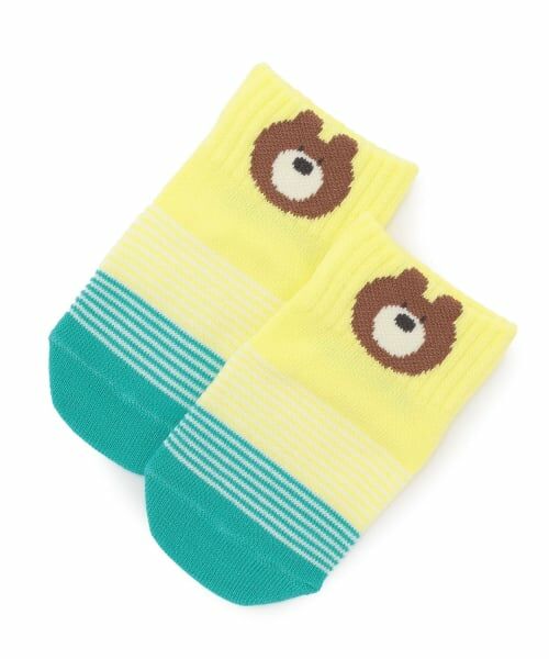 KP / ケーピー ソックス | くま スニーカー丈ソックス（黄）