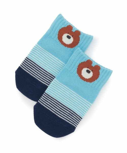 KP / ケーピー ソックス | くま スニーカー丈ソックス（サックス）