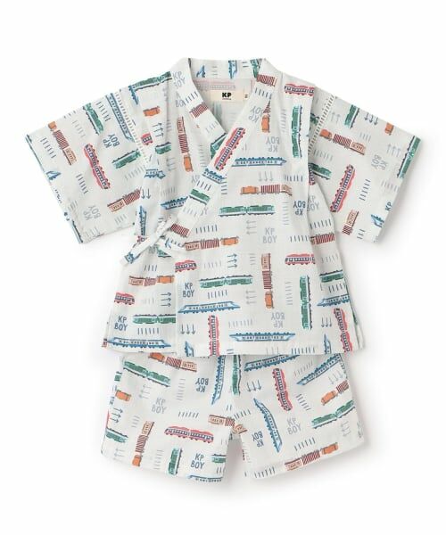 KP / ケーピー 着物・浴衣・小物類 | 電車柄 甚平（生成）