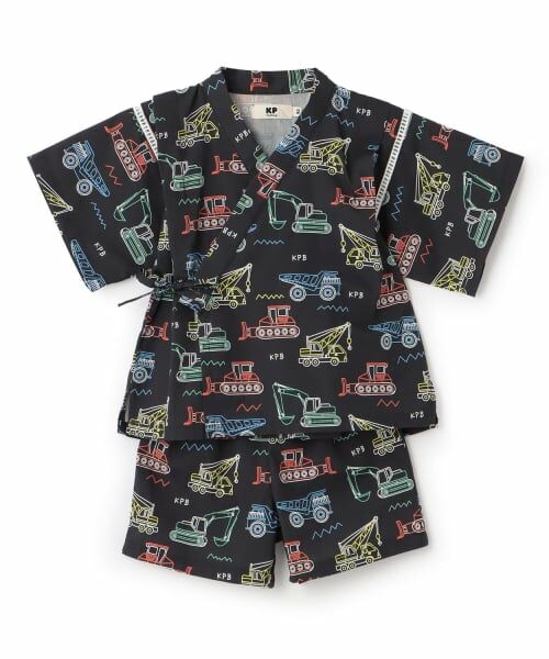KP / ケーピー 着物・浴衣・小物類 | 働く車柄 甚平（黒）