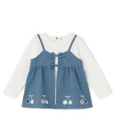 KP / ケーピー その他トップス | デニム風ツイル×天竺 長袖チュニック