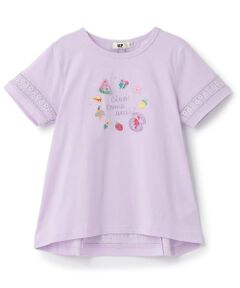 KP / ケーピー Tシャツ | レース切り替え袖 Tシャツ