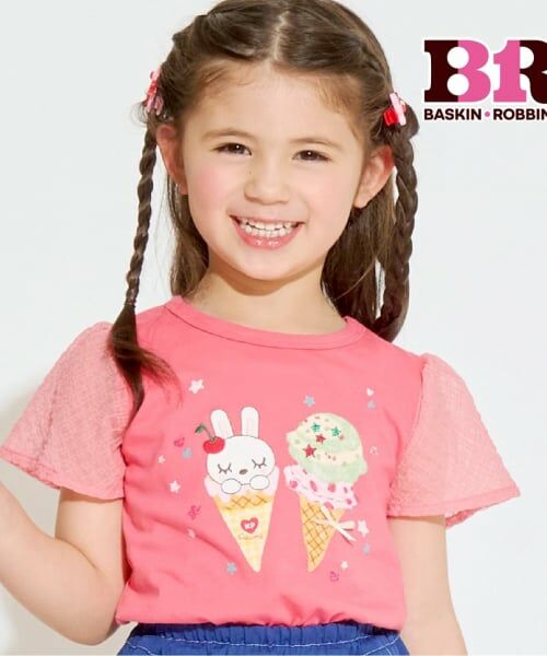 KP / ケーピー Tシャツ | 【サーティワンアイスクリーム コラボ】 mimiちゃんTシャツ(チェリー ピンク)