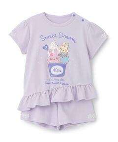 KP / ケーピー ルームウェア | 【ワンマイルOKラクカワセットアップ】フリルTシャツ・ショーツ