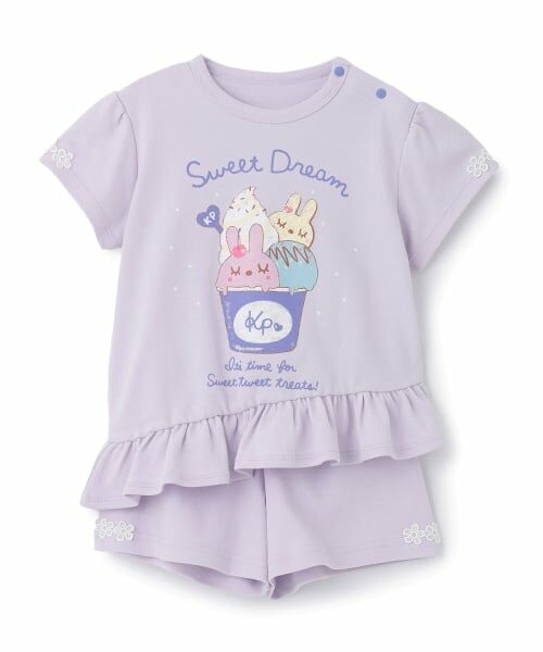 KP / ケーピー ルームウェア | 【ワンマイルOKラクカワセットアップ】フリルTシャツ・ショーツ | 詳細13