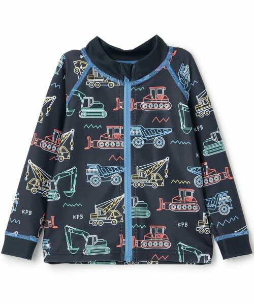 KP / ケーピー 水着・スイムグッズ | 働く車プリント ラッシュガード(黒)