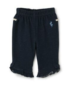 KP / ケーピー ショート・ハーフ・半端丈パンツ | デニム風ニットツイル パンツ 6分丈
