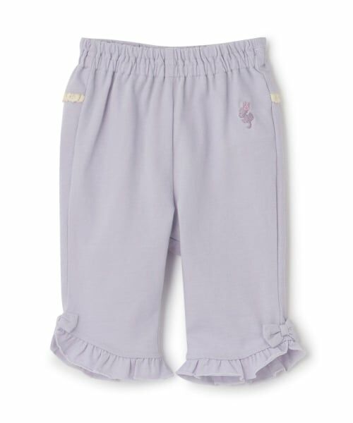 KP / ケーピー ショート・ハーフ・半端丈パンツ | デニム風ニットツイル パンツ 6分丈(ラベンダー)