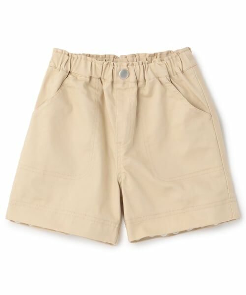KP / ケーピー ショート・ハーフ・半端丈パンツ | 裾レース2WAYショートパンツ(ベージュ)