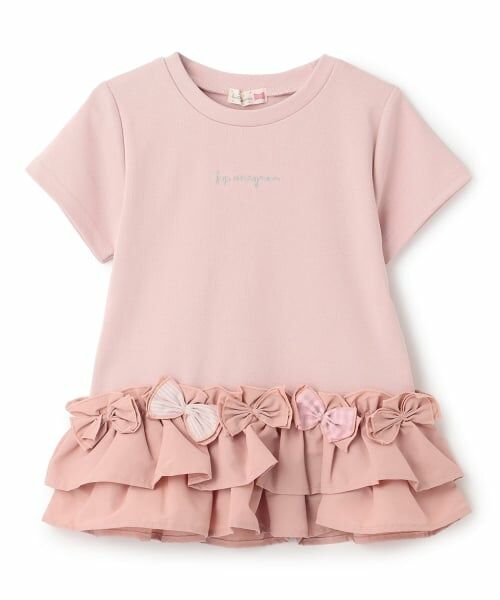 KP / ケーピー Tシャツ | ペプラムリボンプルオーバー(ピンク)