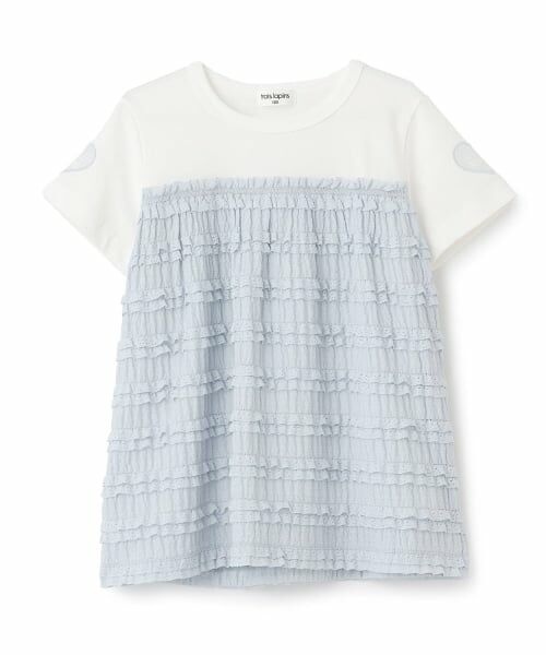 KP / ケーピー Tシャツ | キャミソール風 ドッキングTシャツ(サックス)