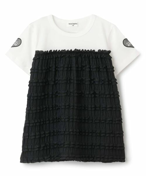 KP / ケーピー Tシャツ | キャミソール風 ドッキングTシャツ(黒)