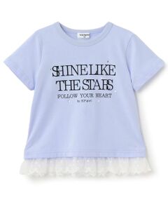 KP / ケーピー Tシャツ | 裾レース パールモチーフ Tシャツ