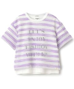 KP / ケーピー Tシャツ | ボーダーメッシュ×ロゴＴシャツ セット