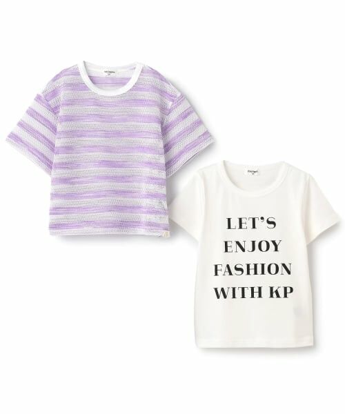 KP / ケーピー Tシャツ | ボーダーメッシュ×ロゴTシャツ セット | 詳細2