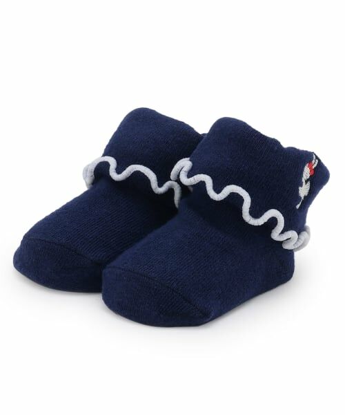 KP / ケーピー ベビー・キッズウエア | ワンポイント折り返しベビーソックス（紺）