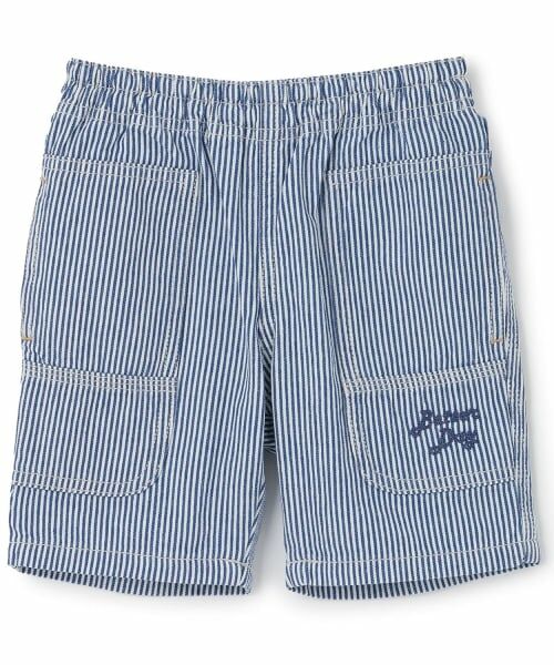 KP / ケーピー ショート・ハーフ・半端丈パンツ | ヒッコリー ハーフパンツ（白）