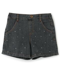 KP / ケーピー ショート・ハーフ・半端丈パンツ | ラインストーンデニム ショートパンツ