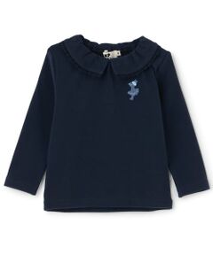KP / ケーピー Tシャツ | 微起毛フライス　衿付きフリルＴシャツ