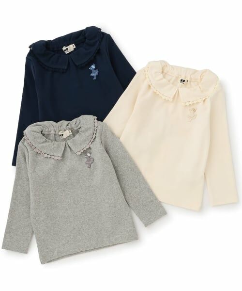 KP / ケーピー Tシャツ | 微起毛フライス 衿付きフリルTシャツ | 詳細5