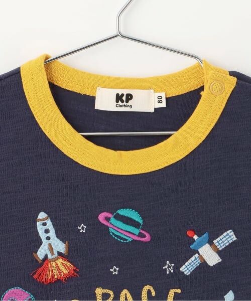 KP / ケーピー Tシャツ | 宇宙の乗り物刺しゅう 長袖Tシャツ | 詳細2