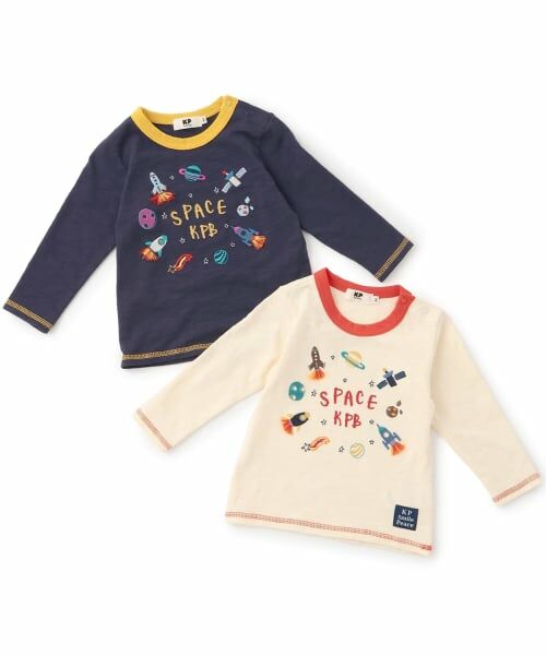 KP / ケーピー Tシャツ | 宇宙の乗り物刺しゅう 長袖Tシャツ | 詳細6