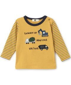 働く車アップリケ 長袖Ｔシャツ