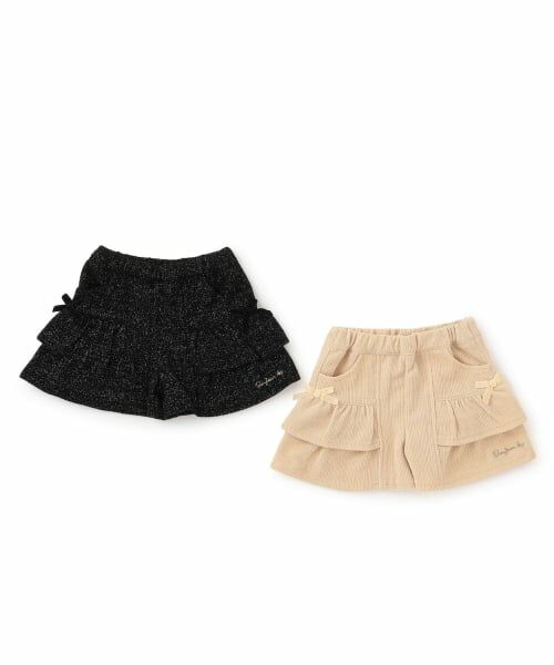 KP / ケーピー ショート・ハーフ・半端丈パンツ | 柔らかラメコーデュロイ キュロット | 詳細6