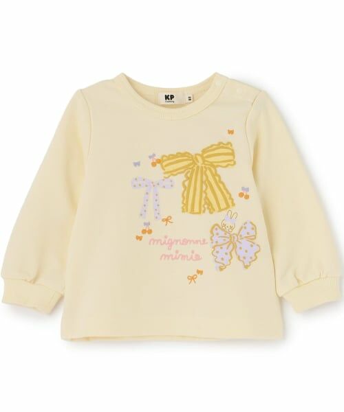 KP / ケーピー スウェット | 【GOOD PRICE】 mimiちゃん×リボン柄 トレーナー(レモン イエロー)