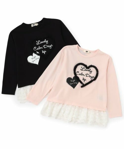 KP / ケーピー Tシャツ | 裾レース付きフリルハートモチーフトップス | 詳細6