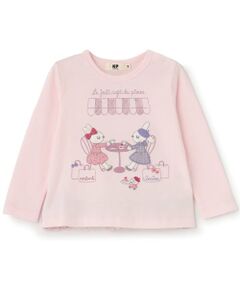 KP / ケーピー Tシャツ | mimiちゃんアップリケ シアーツイードフリル 長袖Ｔシャツ