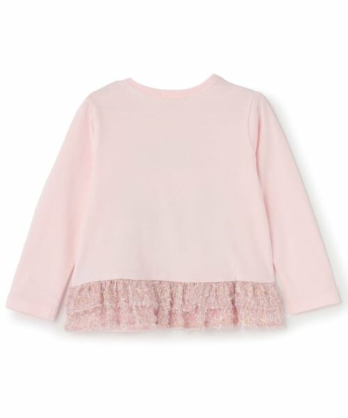 KP / ケーピー Tシャツ | mimiちゃんアップリケ シアーツイードフリル 長袖Tシャツ | 詳細1