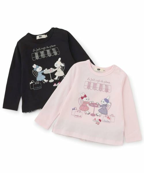 KP / ケーピー Tシャツ | mimiちゃんアップリケ シアーツイードフリル 長袖Tシャツ | 詳細7