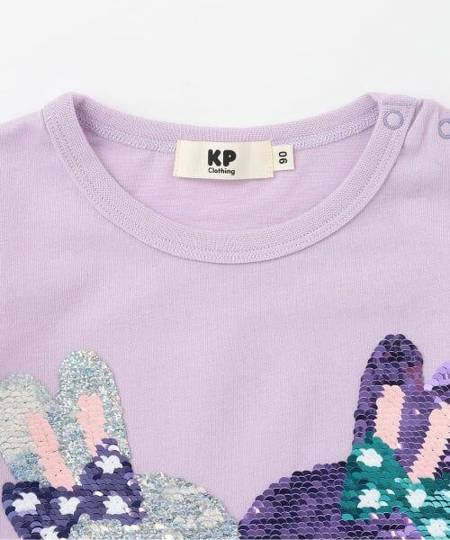 KP / ケーピー Tシャツ | 色が変わる mimiちゃんスパンコール 7分袖Ｔシャツ | 詳細2