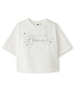 KP / ケーピー Tシャツ | 【吸水速乾】 袖レース ラメロゴ 5分袖Ｔシャツ