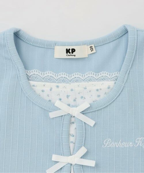 KP / ケーピー Tシャツ | カーディガンレイヤード風 半袖Ｔシャツ | 詳細2