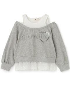 KP / ケーピー Tシャツ | レイヤード風 肩あき 長袖Tシャツ