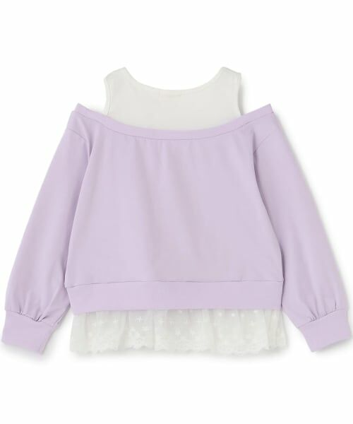 KP / ケーピー Tシャツ | レイヤード風 肩あき 長袖Tシャツ | 詳細1